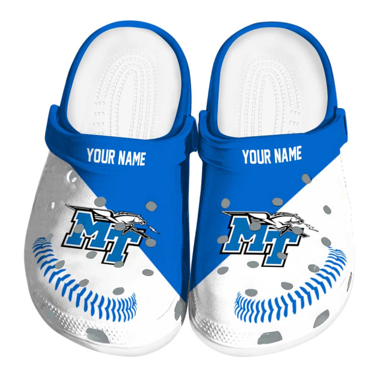 Middle Tennessee Blue Raiders NCAA Sport Crocs Crocband Clogs Shoes Comfortable For Men Women and Kids