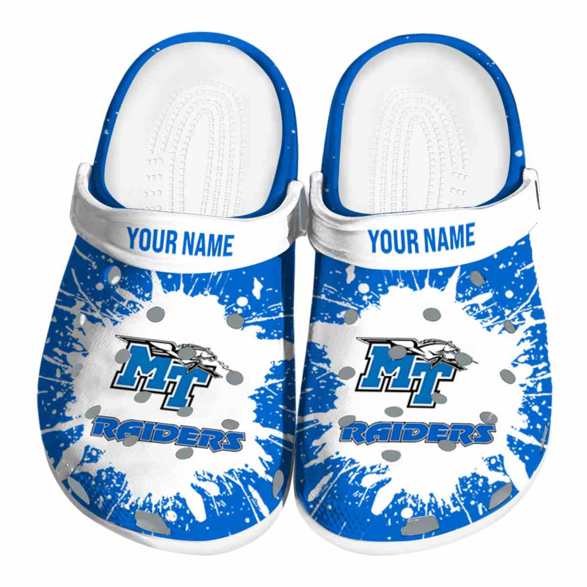 Middle Tennessee Blue Raiders NCAA Sport Crocs Crocband Clogs Shoes Comfortable For Men Women and Kids