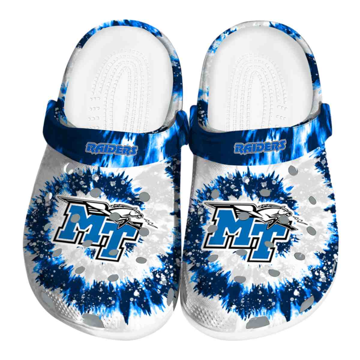Middle Tennessee Blue Raiders NCAA Sport Crocs Crocband Clogs Shoes Comfortable For Men Women and Kids