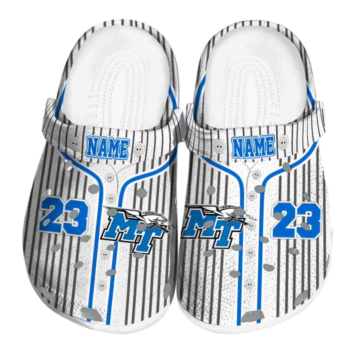 Middle Tennessee Blue Raiders NCAA Sport Crocs Crocband Clogs Shoes Comfortable For Men Women and Kids