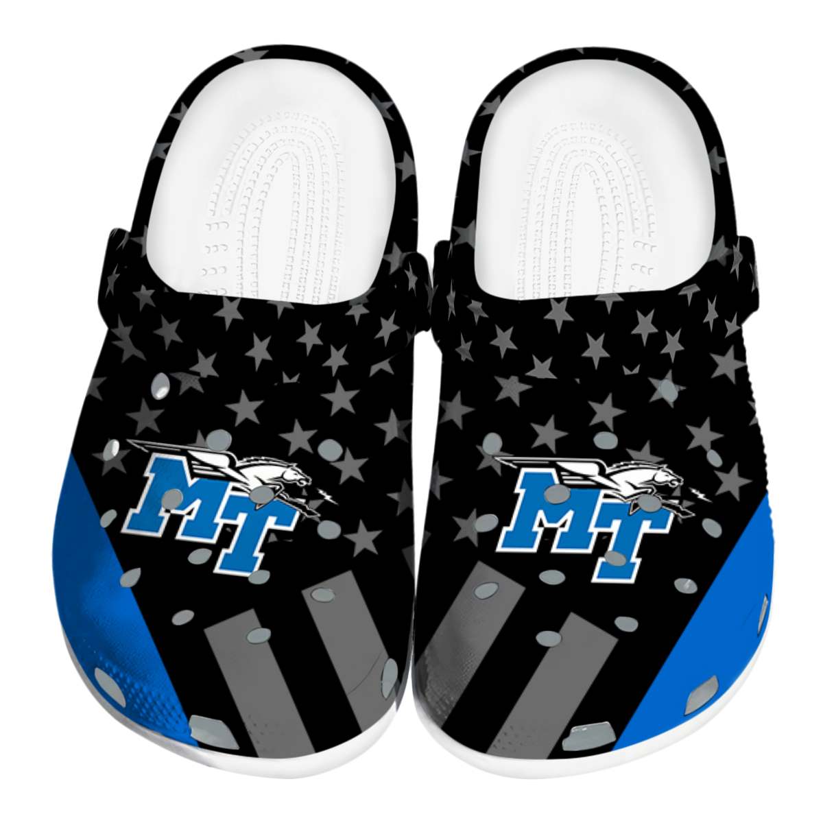 Middle Tennessee Blue Raiders NCAA Sport Crocs Crocband Clogs Shoes Comfortable For Men Women and Kids
