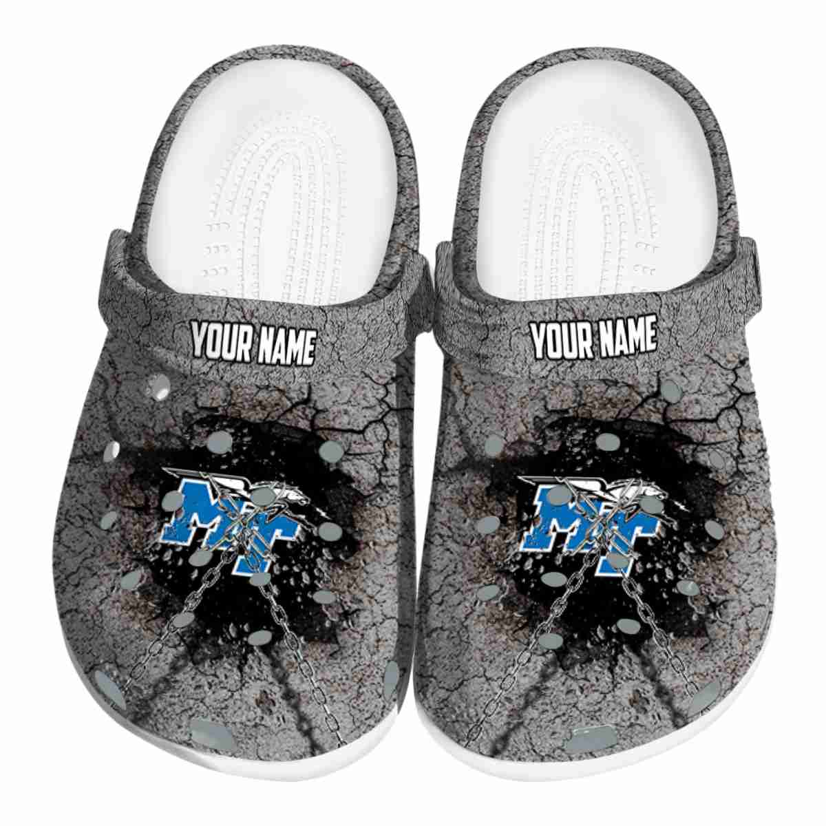 Middle Tennessee Blue Raiders NCAA Sport Crocs Crocband Clogs Shoes Comfortable For Men Women and Kids