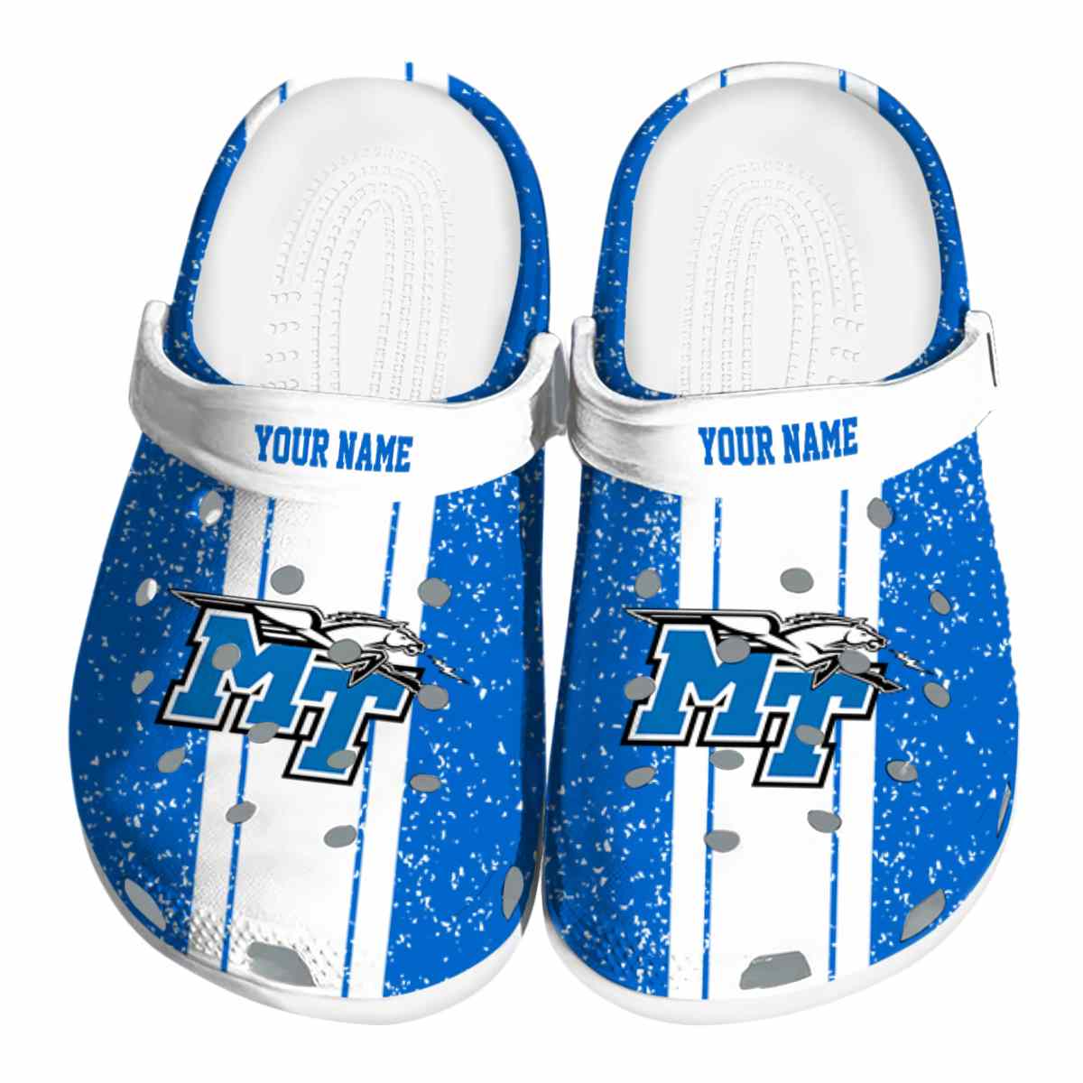 Middle Tennessee Blue Raiders NCAA Sport Crocs Crocband Clogs Shoes Comfortable For Men Women and Kids