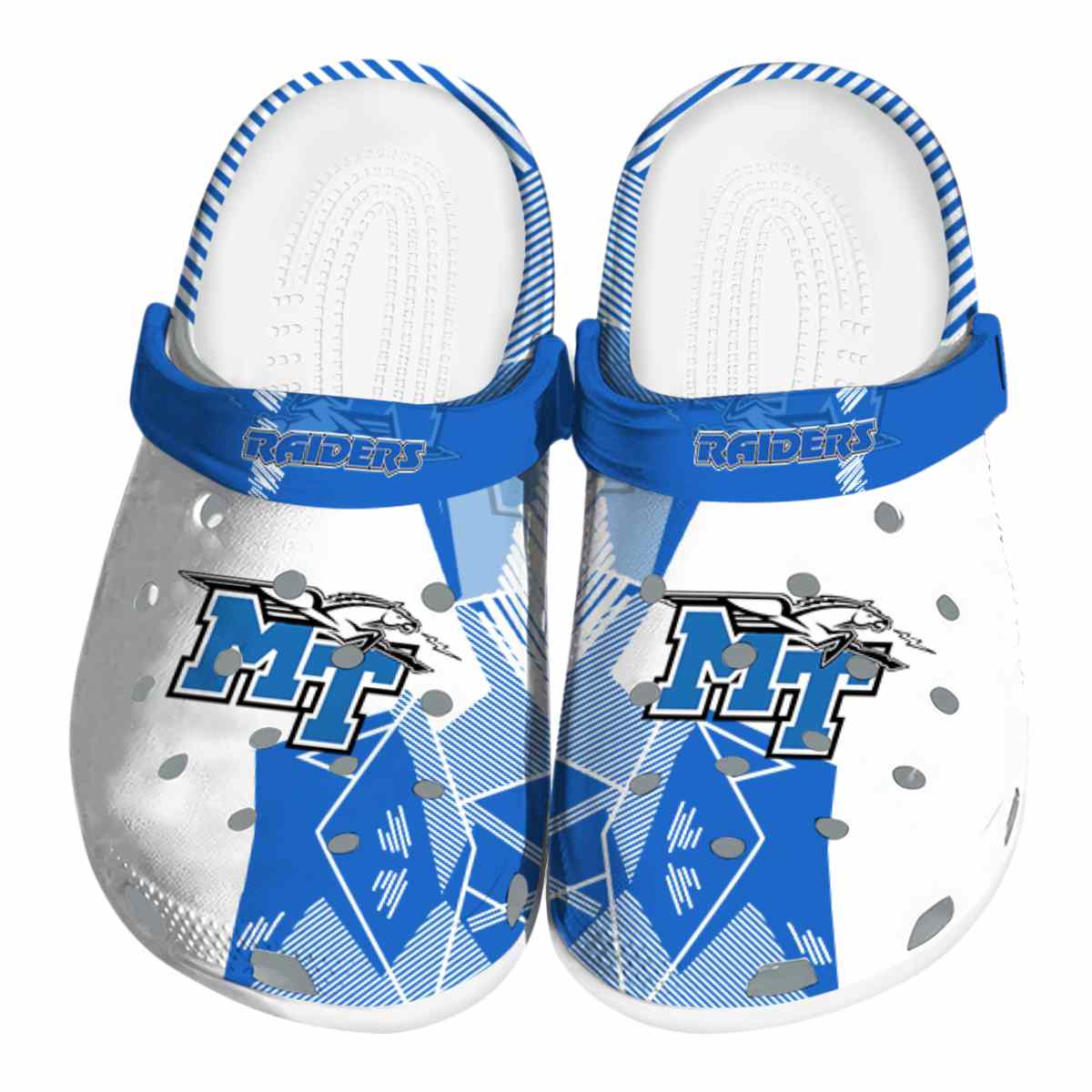 Middle Tennessee Blue Raiders NCAA Sport Crocs Crocband Clogs Shoes Comfortable For Men Women and Kids