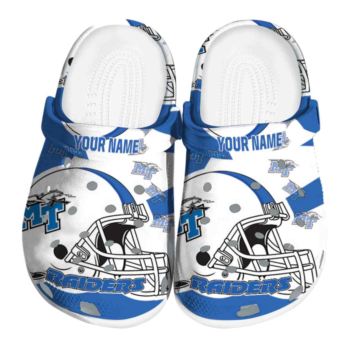 Middle Tennessee Blue Raiders NCAA Sport Crocs Crocband Clogs Shoes Comfortable For Men Women and Kids