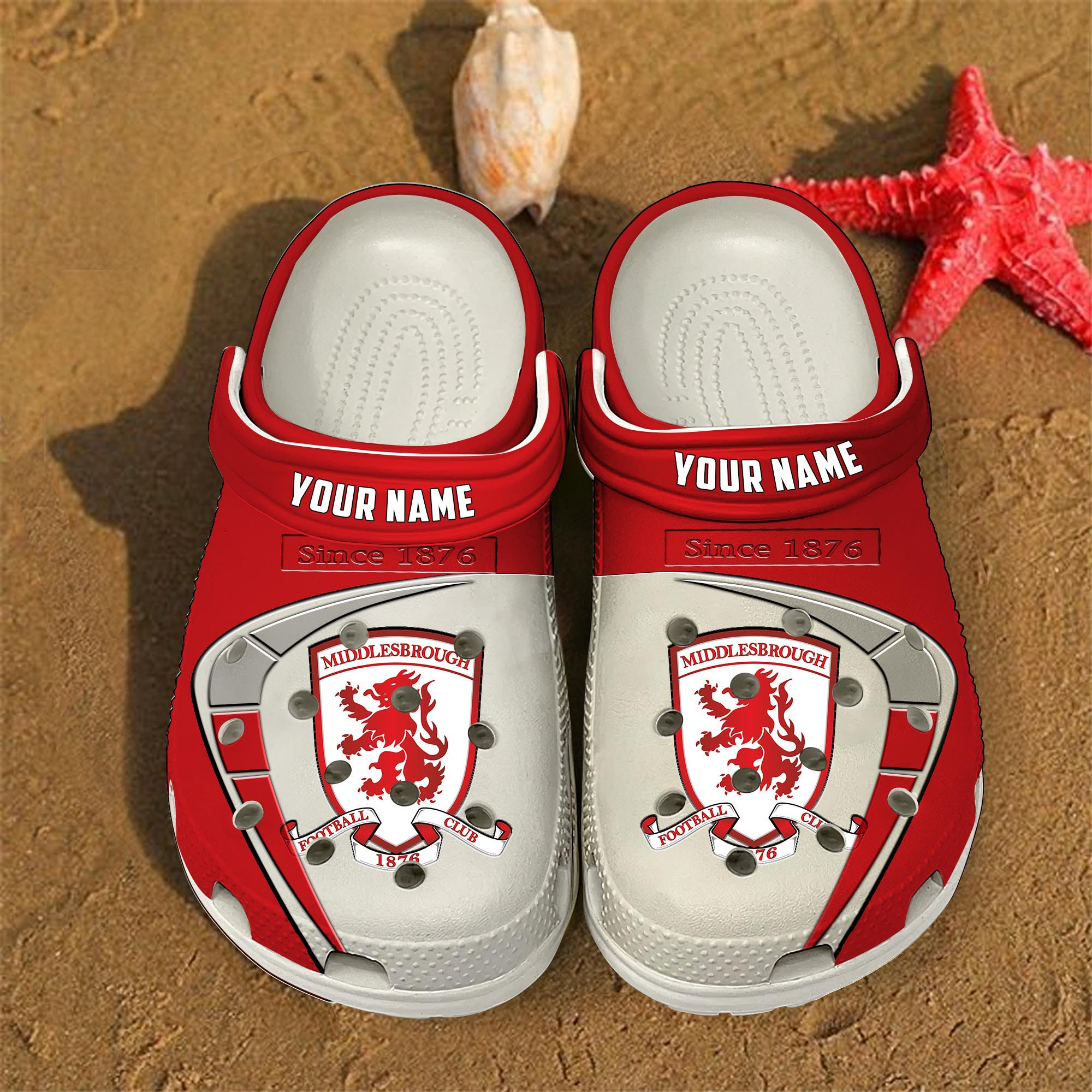 Middlesbrough EFL Crocs Crocband Clogs Shoes Comfortable For Men Women and Kids