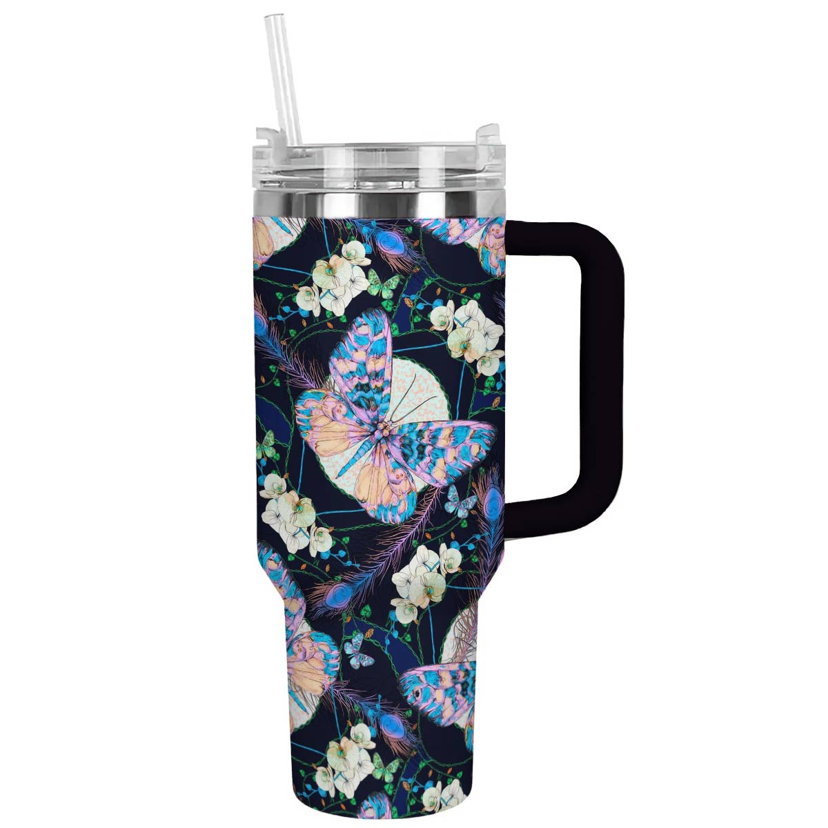 Midnight Butterfly Custom Stanley Cup 40 oz 30 oz Tumbler With HandleTVC2301792