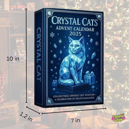 Midnight Crystal Cat Advent Calendar 2025, Elegant Feline Countdown Gift, Acrylic Calendar - Image 11