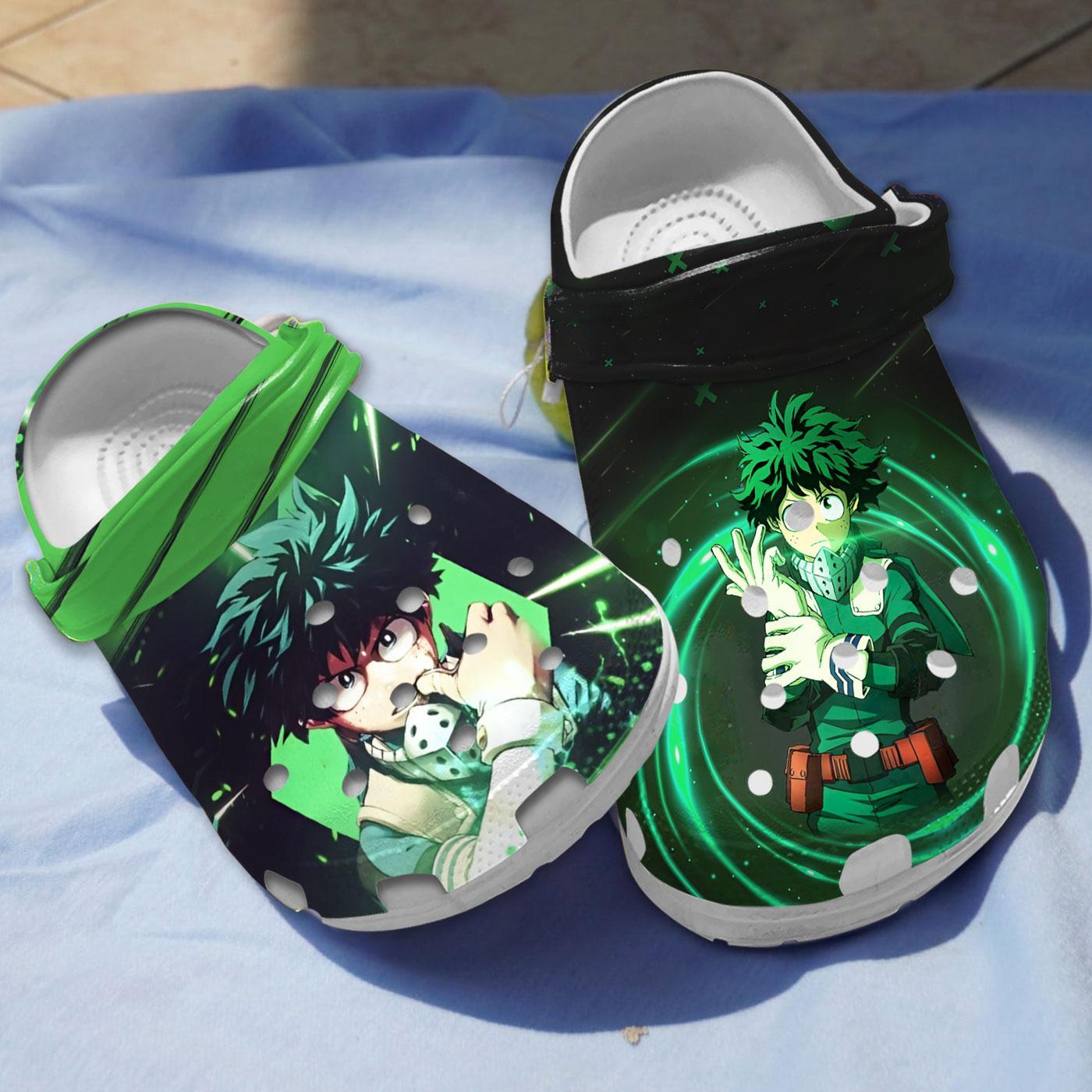 Midoriya Izuku My Hero Academia Anime Crocs Crocband Clogs Shoes Comfortable For Men Women and Kids