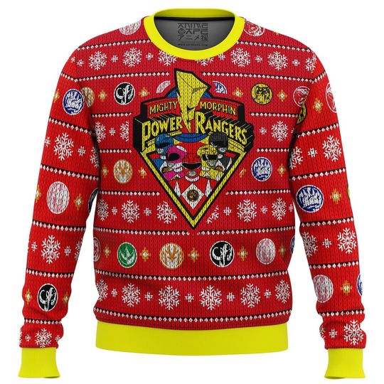 Mighty Morphin Power Rangers Christmas Ugly Sweater, Family Christmas Ugly Sweater - Image 3