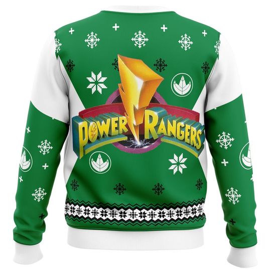 Mighty Morphin Power Rangers Green Ranger Christmas Ugly Sweater, Family Christmas Ugly Sweater - Image 8