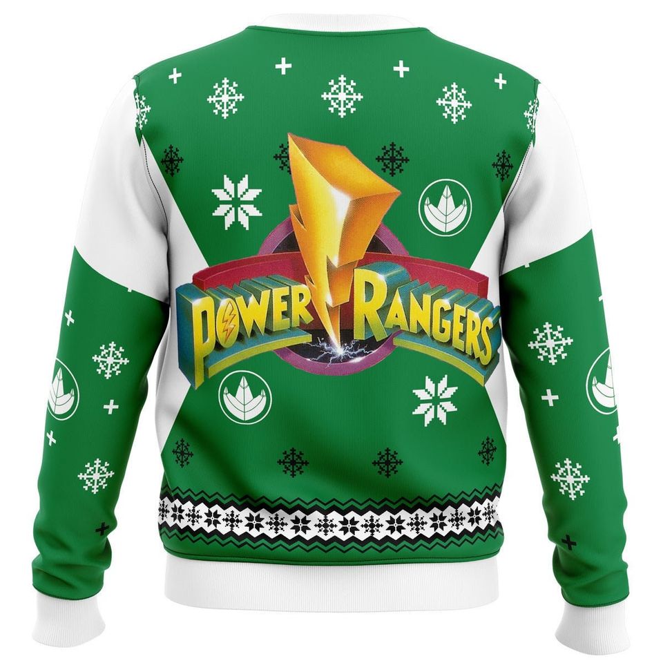 Mighty Morphin Power Rangers Green Ranger Christmas Ugly Sweater, Family Christmas Ugly Sweater - Image 4