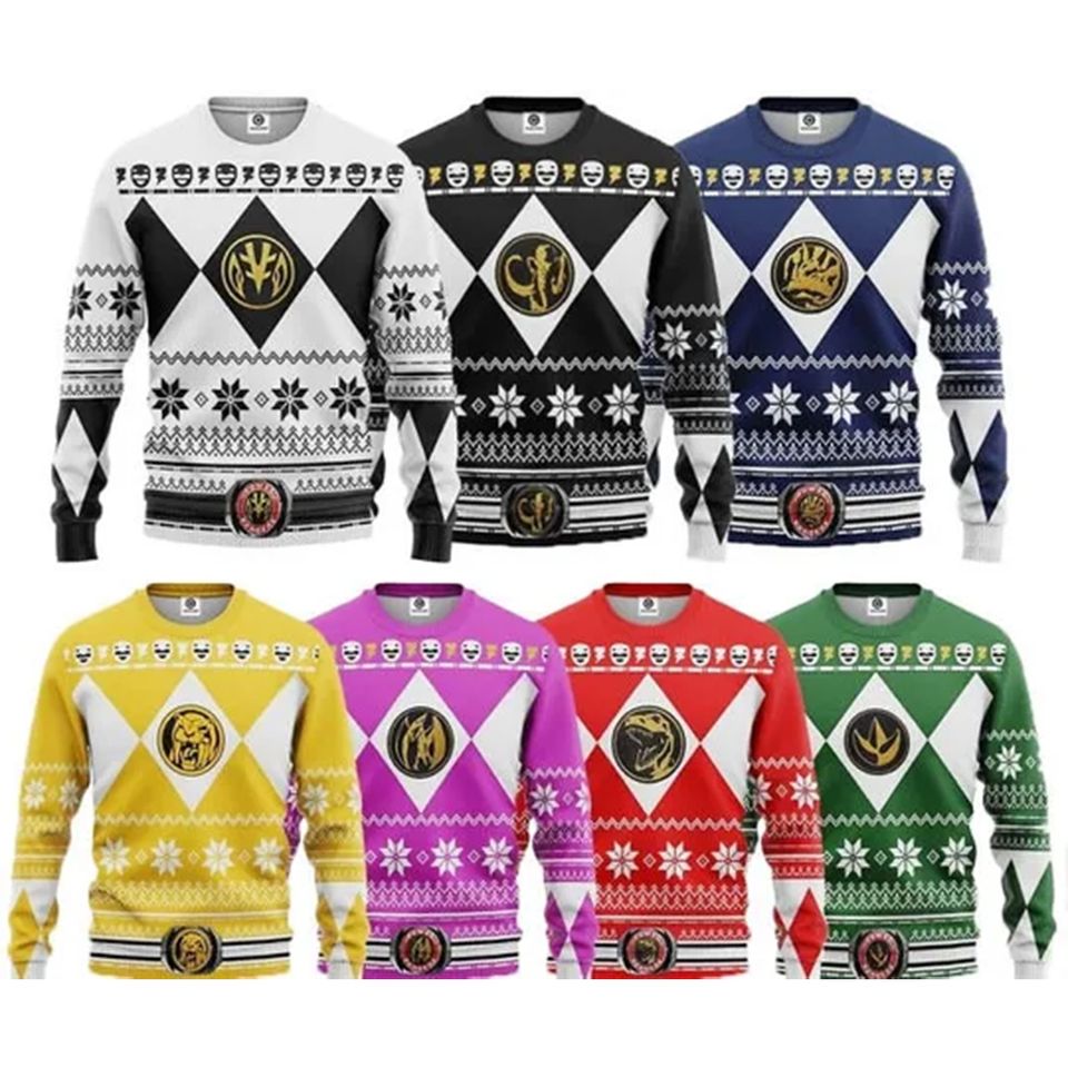 Mighty Morphin Power Rangers Green Ugly Christmas Sweater Xmas Shirt