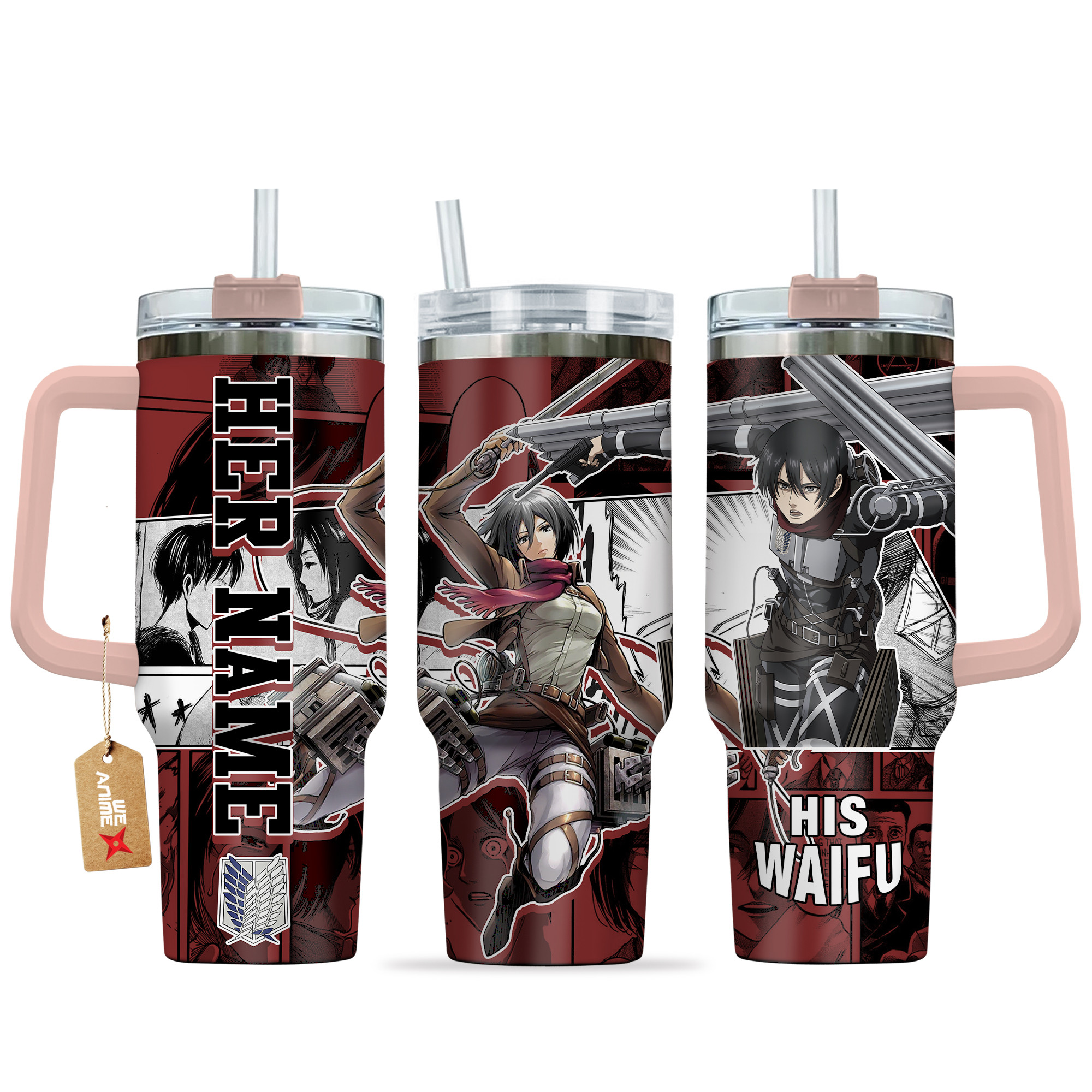 Mikasa Ackerman Attack on Titan Anime Custom Stanley Cup 40 oz 30 oz Tumbler With HandleTVC2301137