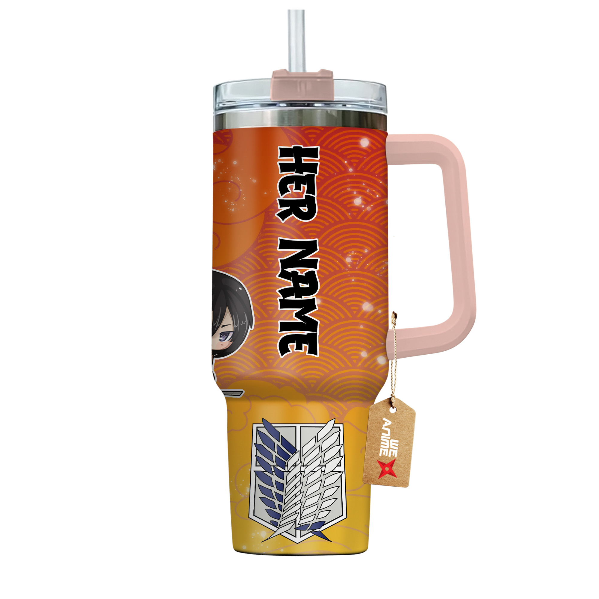 Mikasa Ackerman Attack on Titan Anime Valentine Custom Stanley Cup 40 oz 30 oz Tumbler With HandleTVC2301168 - Image 4