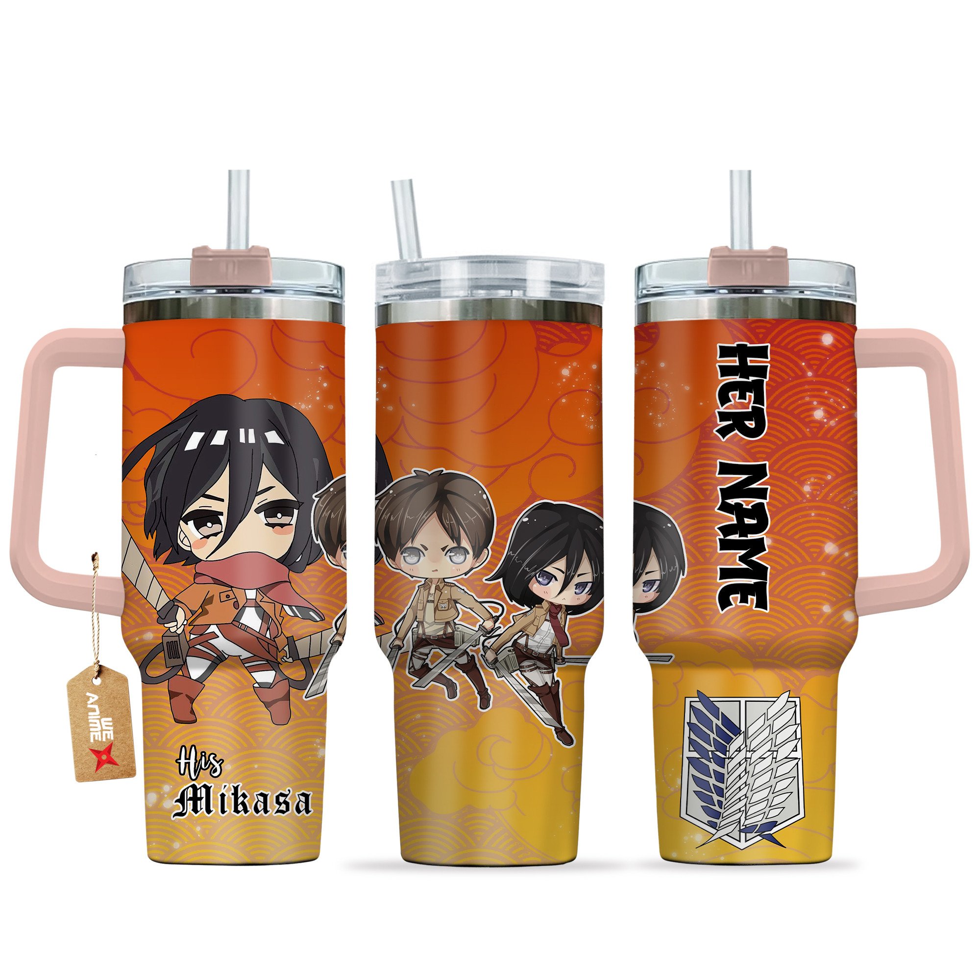 Mikasa Ackerman Attack on Titan Anime Valentine Custom Stanley Cup 40 oz 30 oz Tumbler With HandleTVC2301168