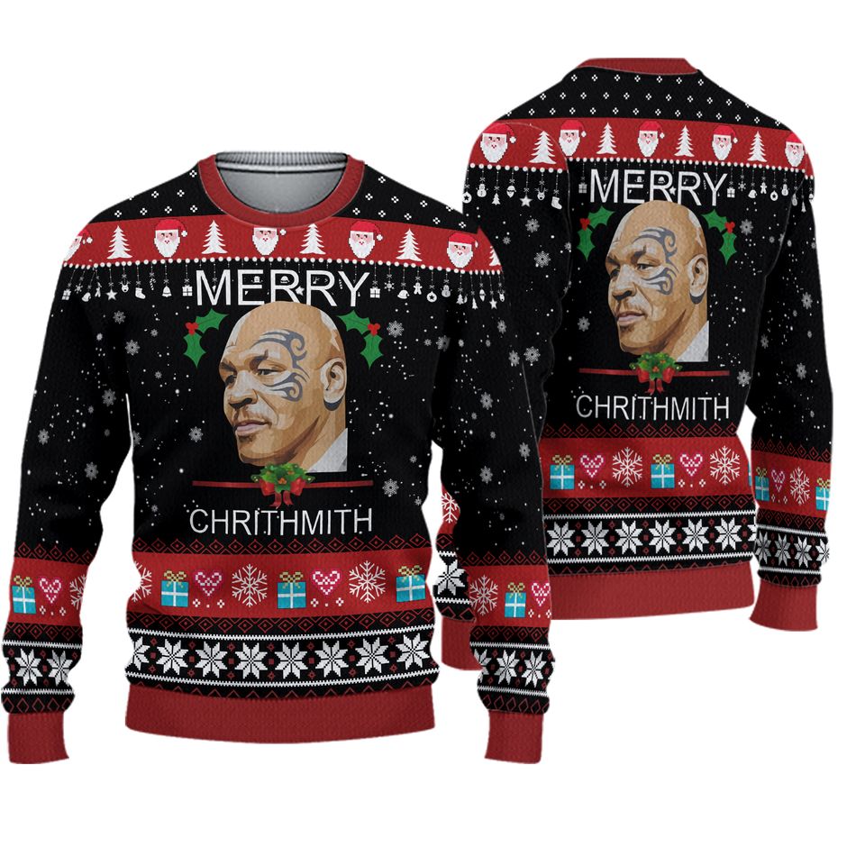 Mike T. Ugly Christmas Sweater, Boxing Fan Holiday Sweater, Mike Tyson Christmas Sweater