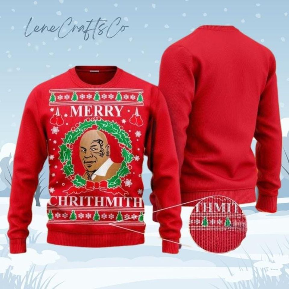 Mike Tyson Boxing Ugly Christmas Sweater, Boxing Fan Christmas Sweater