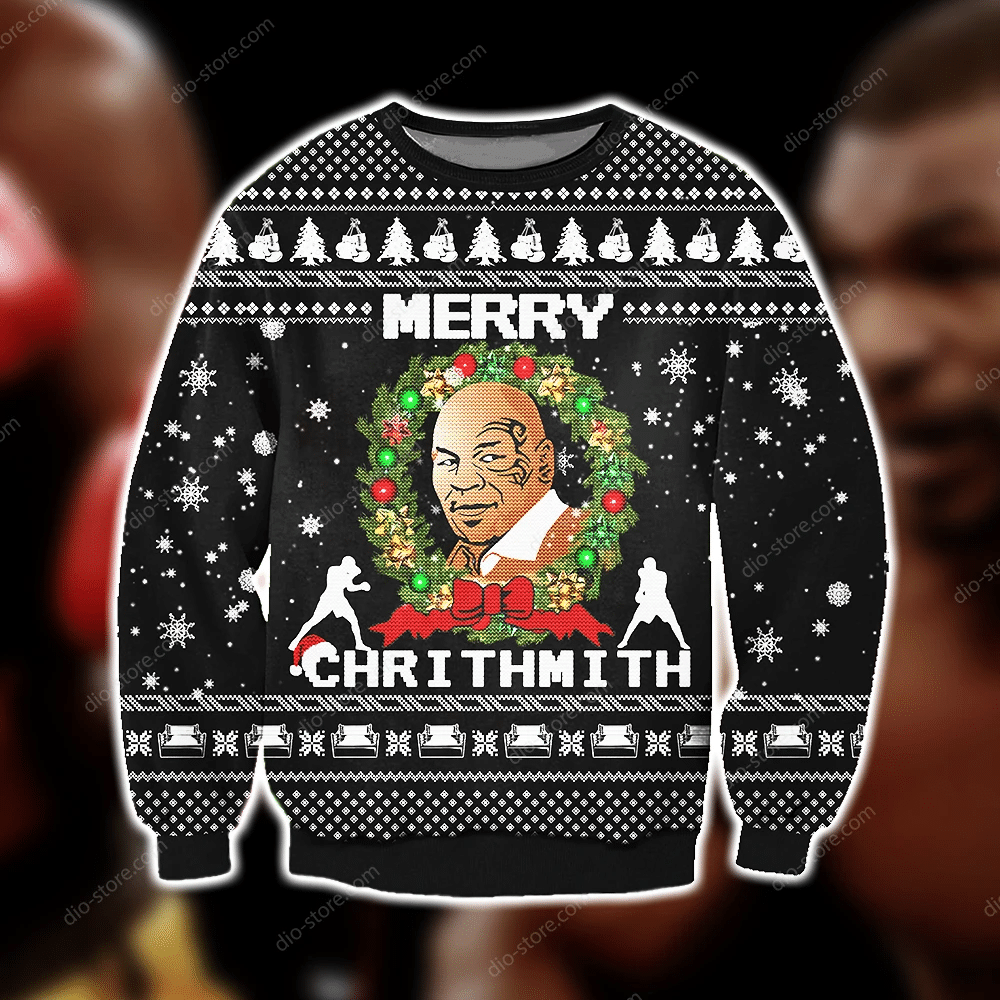 Mike Tyson Knitting Pattern 3D Print Ugly Christmas Sweater Adult 3D Funny Matching for family