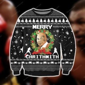 Mike Tyson Knitting Ugly Christmas Sweater Adult 3D Funny Matching for family