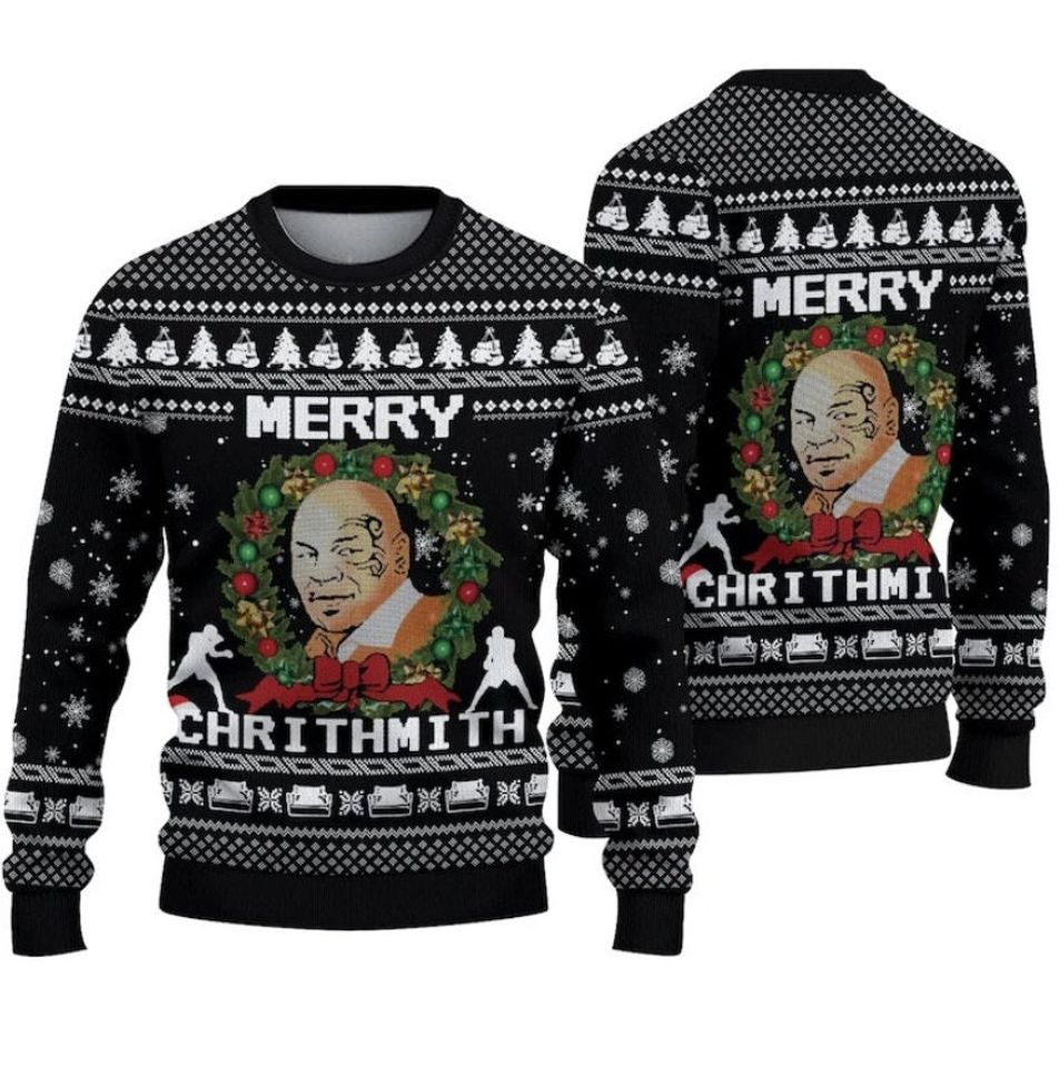 Mike Tyson Merry Christmas Ugly Sweater, Mike Tyson Xmas Sweater