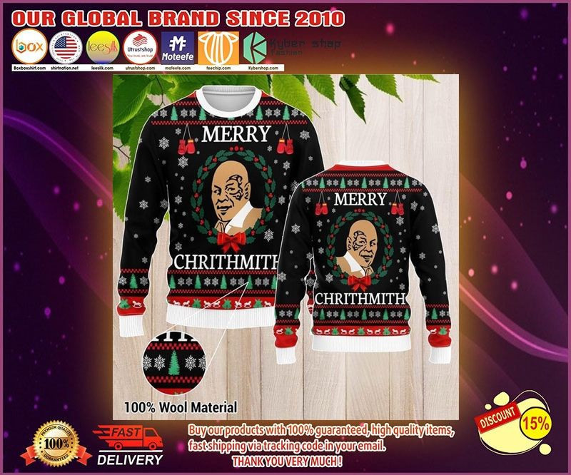 Mike Tyson Merry Chrithmith Ugly Christmas Sweater Adult 3D Funny Matching for family