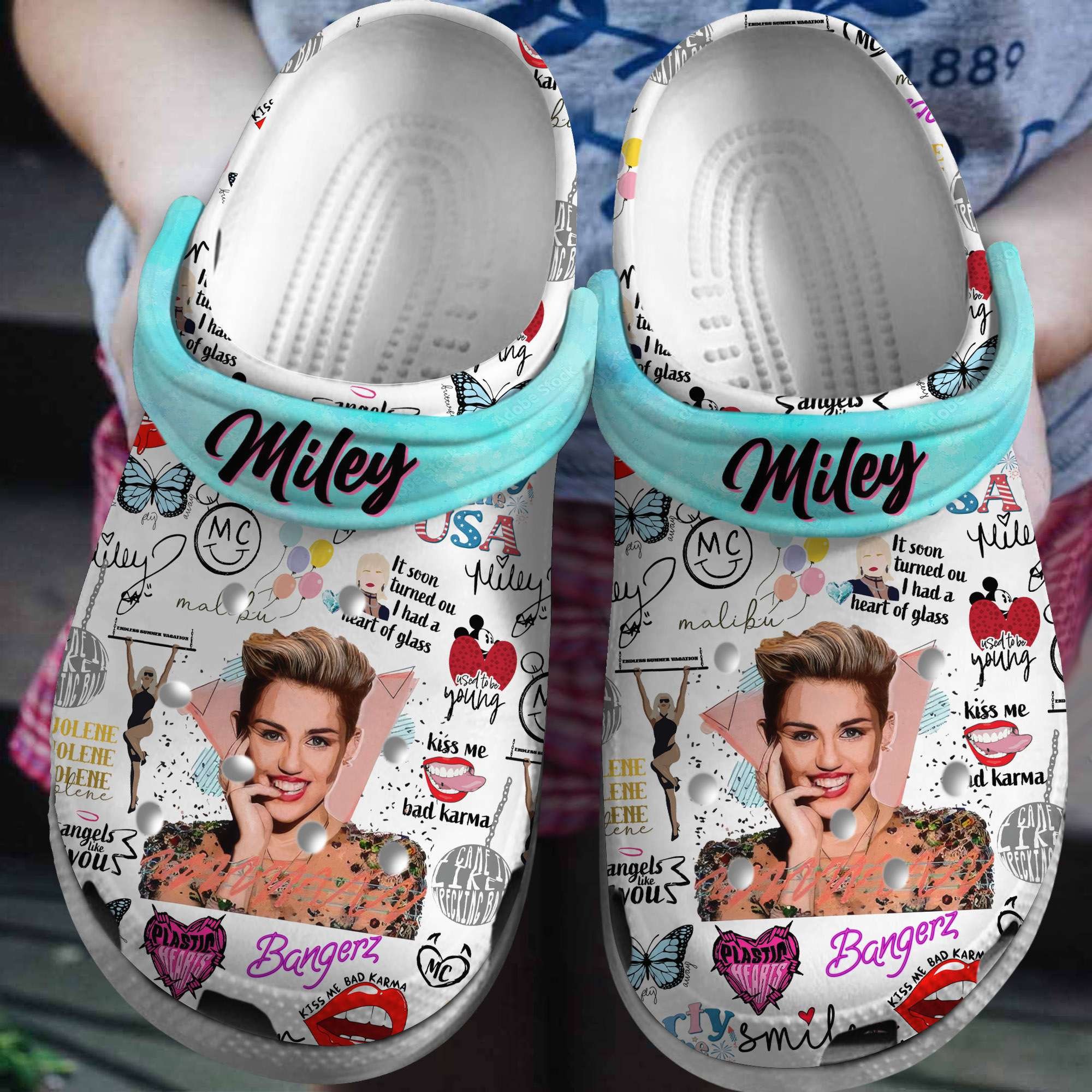 Miley Cyrus Music Crocs Crocband Clogs Shoes Comfortable For Men Women and Kids