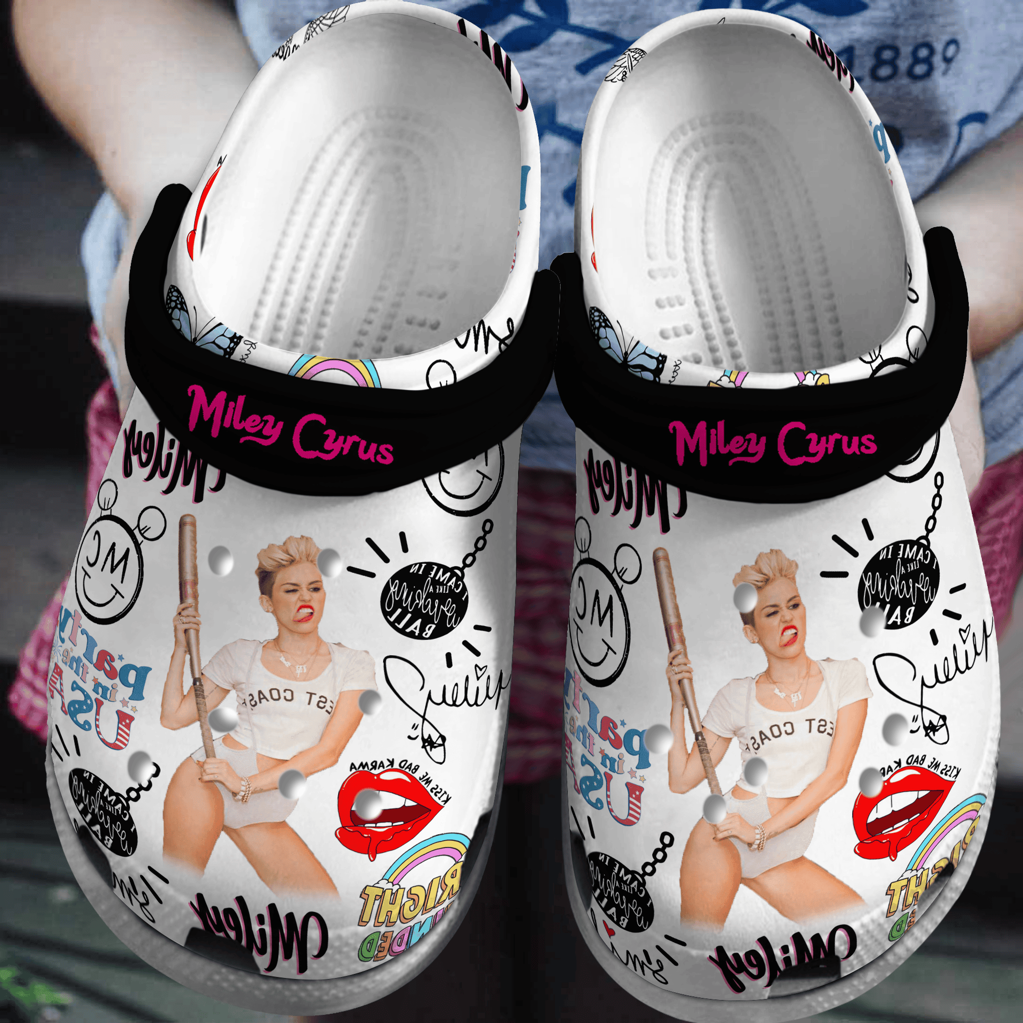 Miley Cyrus Music Crocs Crocband Clogs Shoes Comfortable For Men Women and Kids