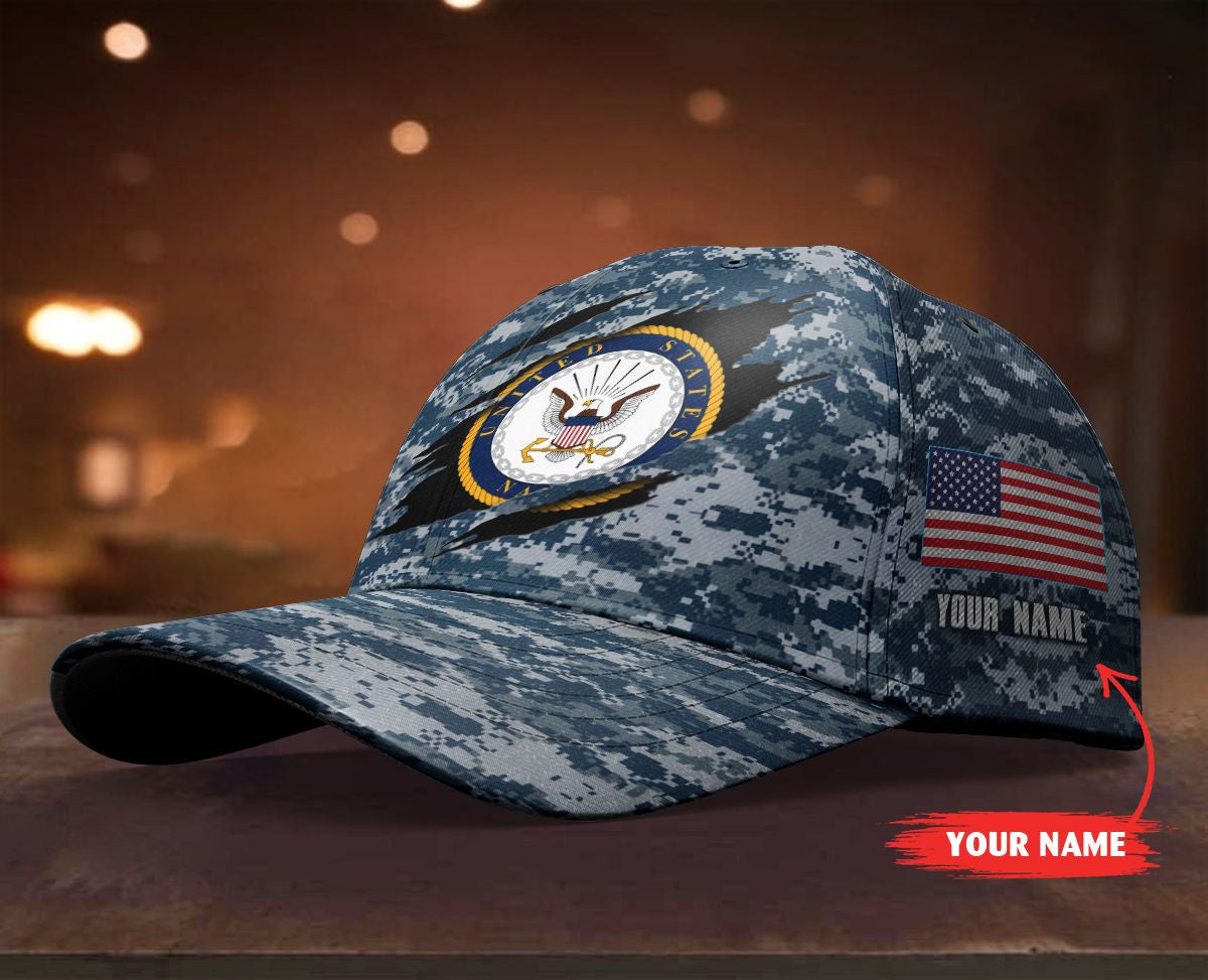 Military - Personalized U.S. Navy 10 Cap - KLX107013Pb Trucker Hats Custom Hats Gifts For Men & Women