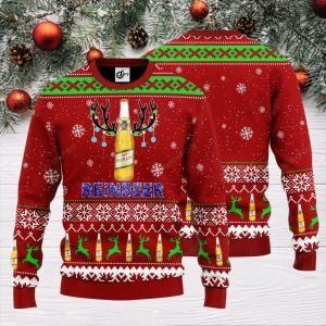 Miller High Life Reinbeer Christmas Ugly Christmas Sweater Adult 3D Funny Matching for family