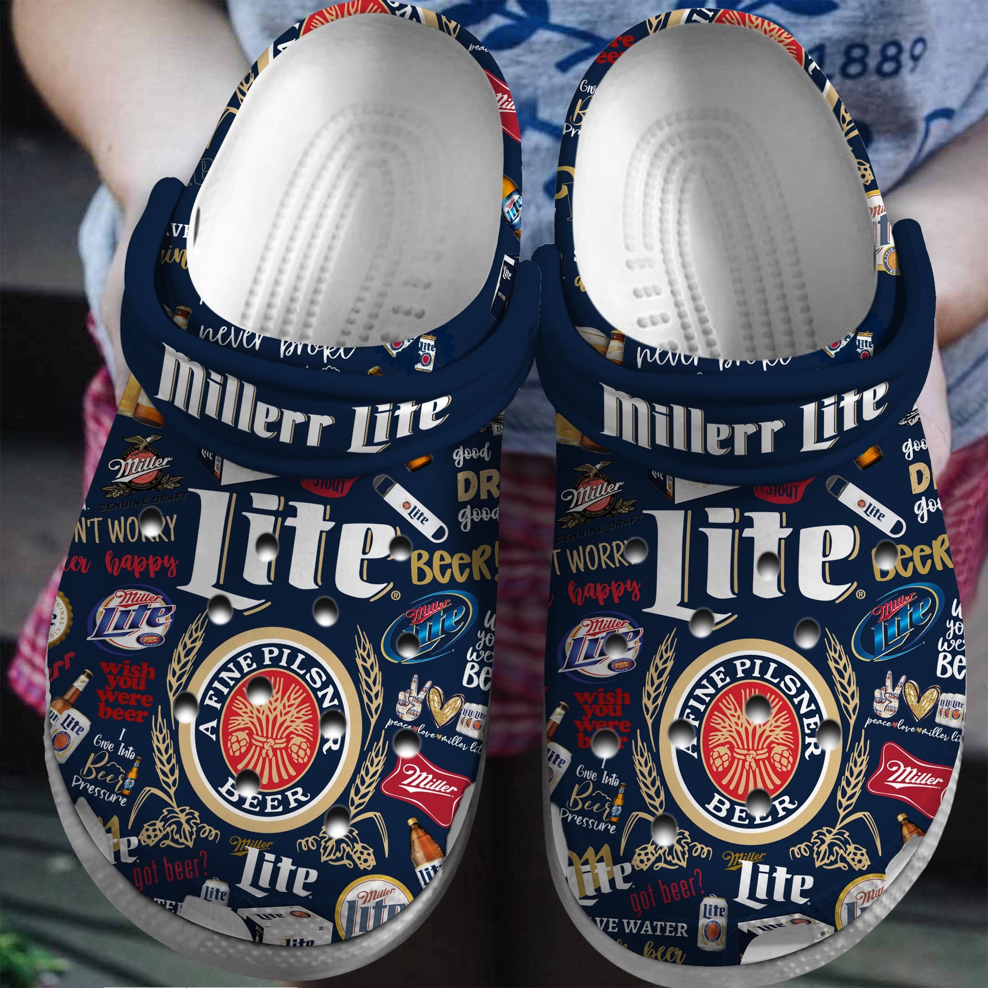Miller Lite Beer Crocs Crocband Clogs Shoes Comfortable For Men Women and Kids