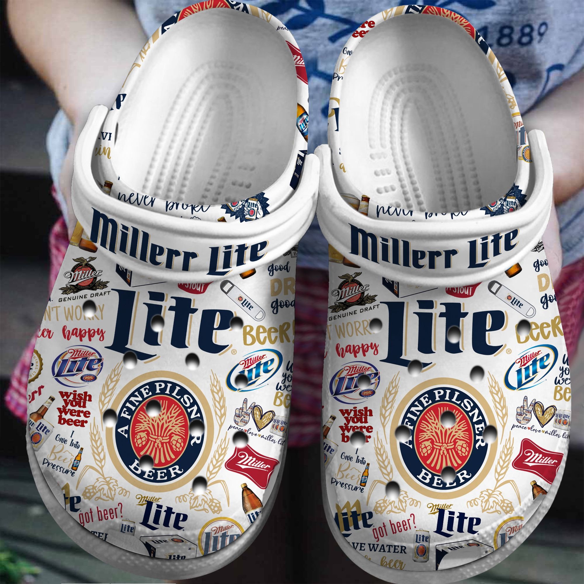 Miller Lite Beer Crocs Crocband Clogs Shoes Comfortable For Men Women and Kids