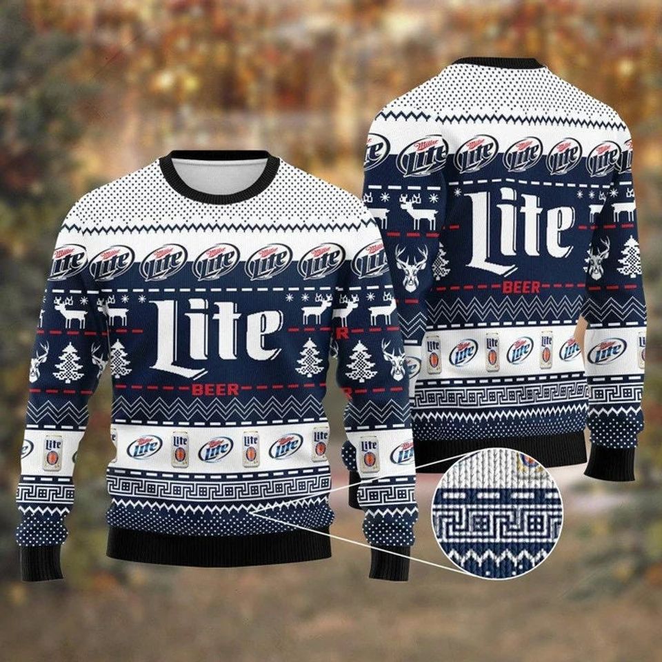 Miller Lite Christmas Sweater, Christmas 3D Full Printing Sweater - Image 2