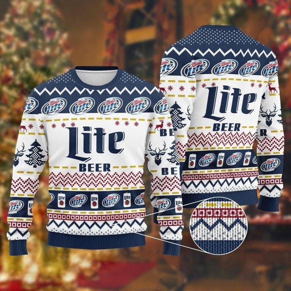 Miller Lite Christmas Sweater, Christmas 3D Full Printing Sweater