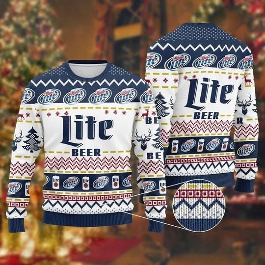Miller Lite Christmas Sweater, Christmas 3D Full Printing Sweater - Image 3