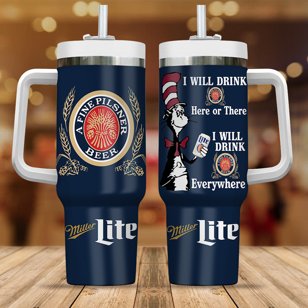 Miller Lite Drinks Custom Stanley Cup 40 oz 30 oz Tumbler With HandleTVC2301280