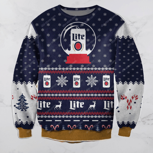 Miller Lite Ugly Christmas Sweater Adult 3D Funny Matching for family