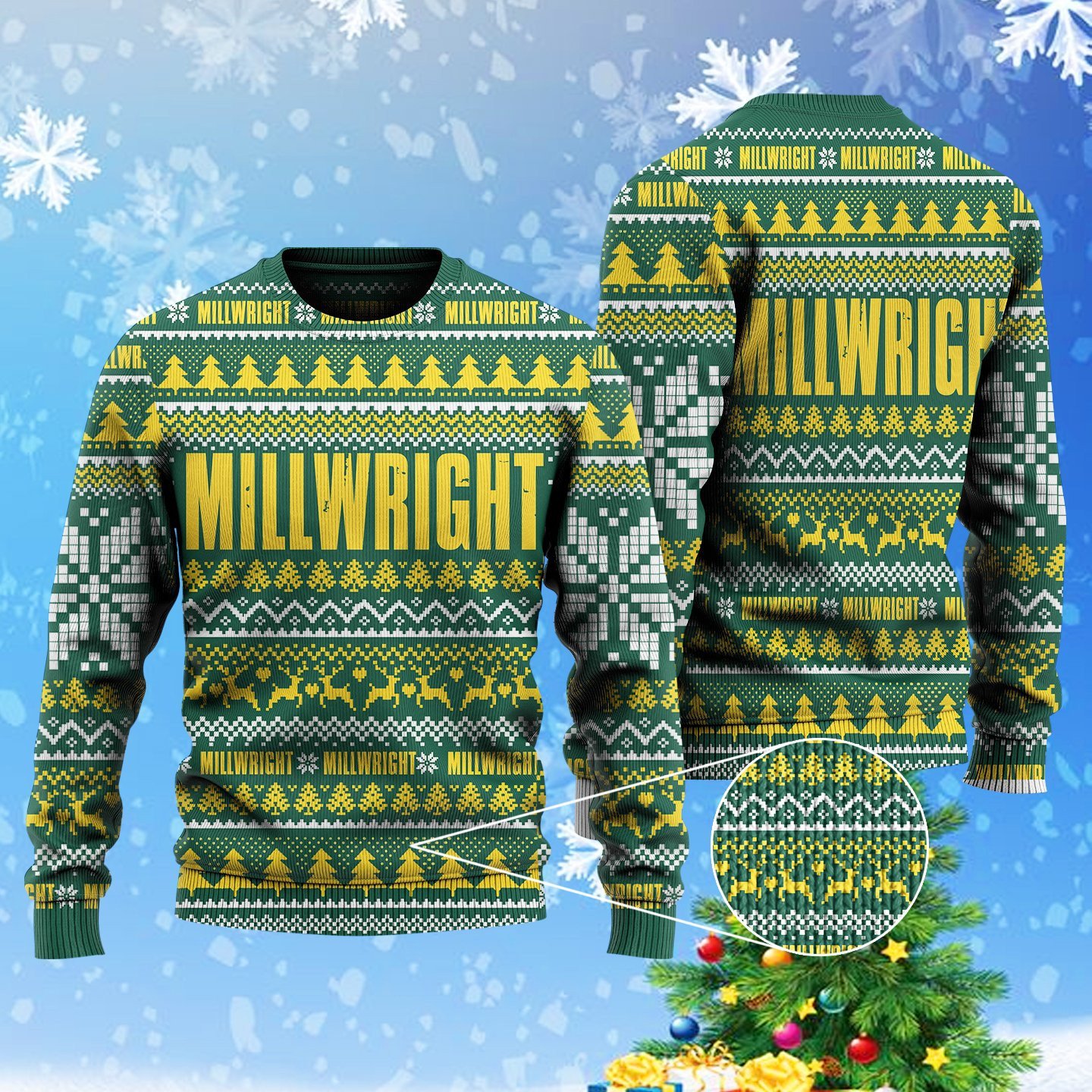 Millwright Happy Christmas Ugly Christmas Sweater Adult 3D Funny Matching for family