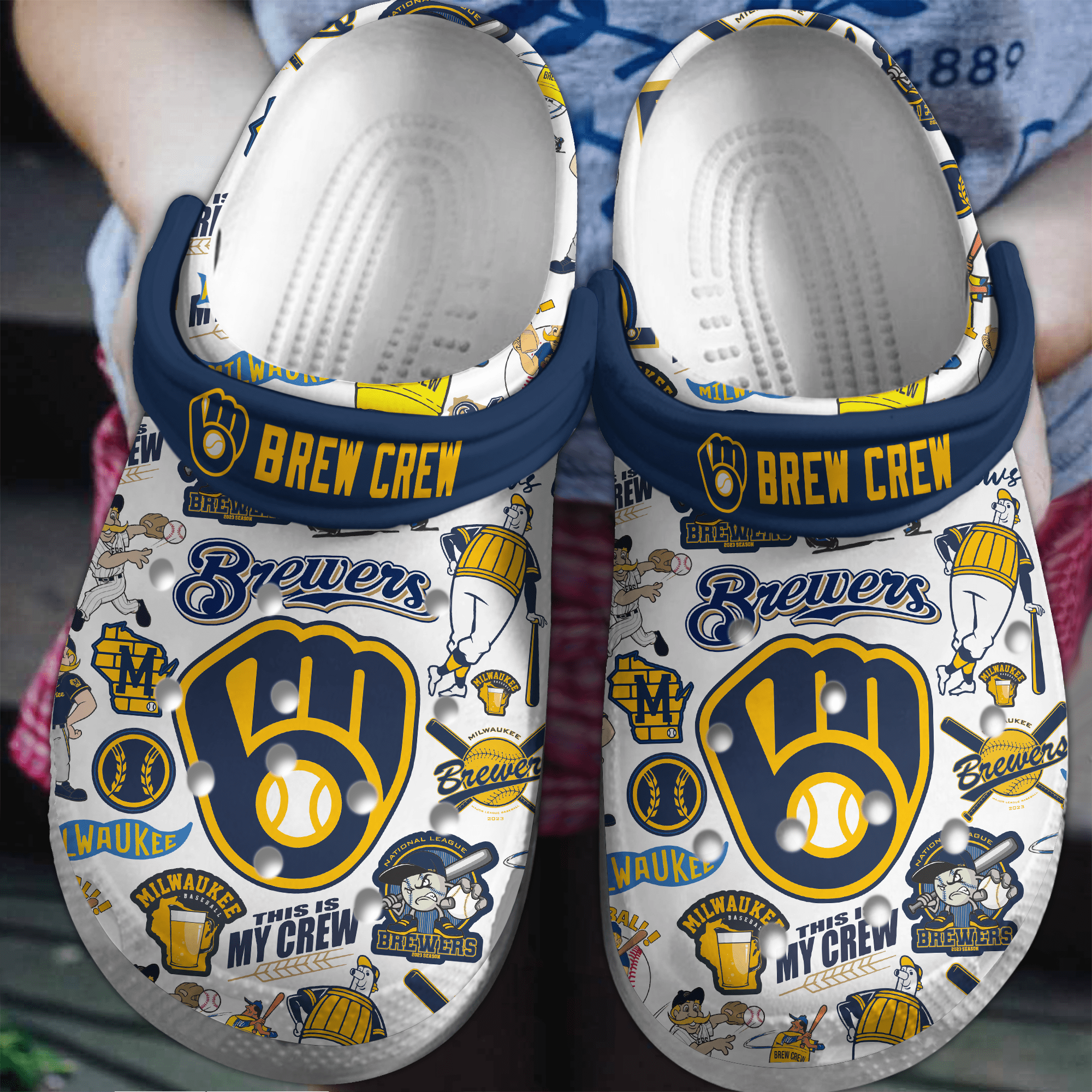Milwaukee Brewers MLB Sport Crocs Crocband Clogs Shoes Comfortable For Men Women and Kids