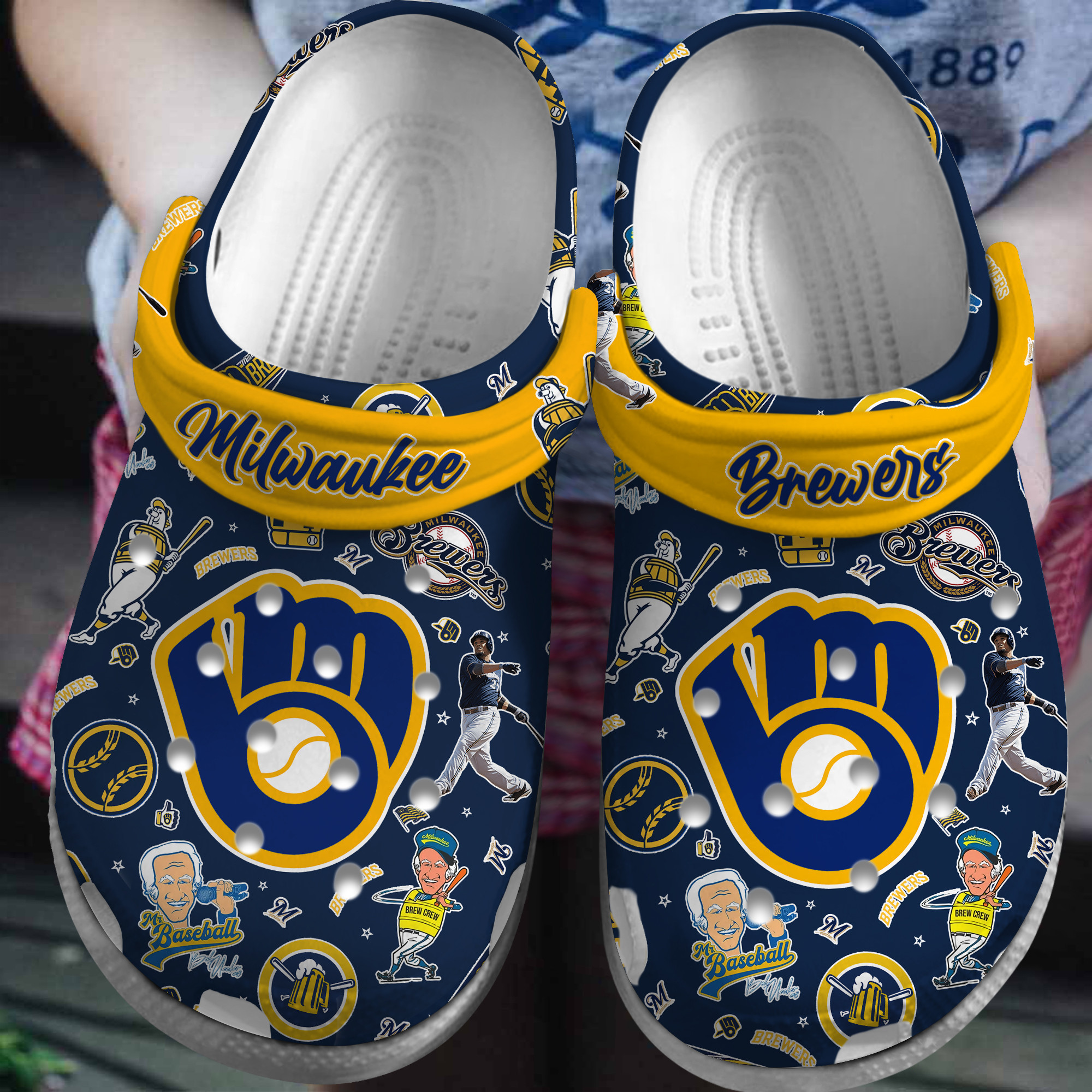 Milwaukee Brewers MLB Sport Crocs Crocband Clogs Shoes Comfortable For Men Women and Kids