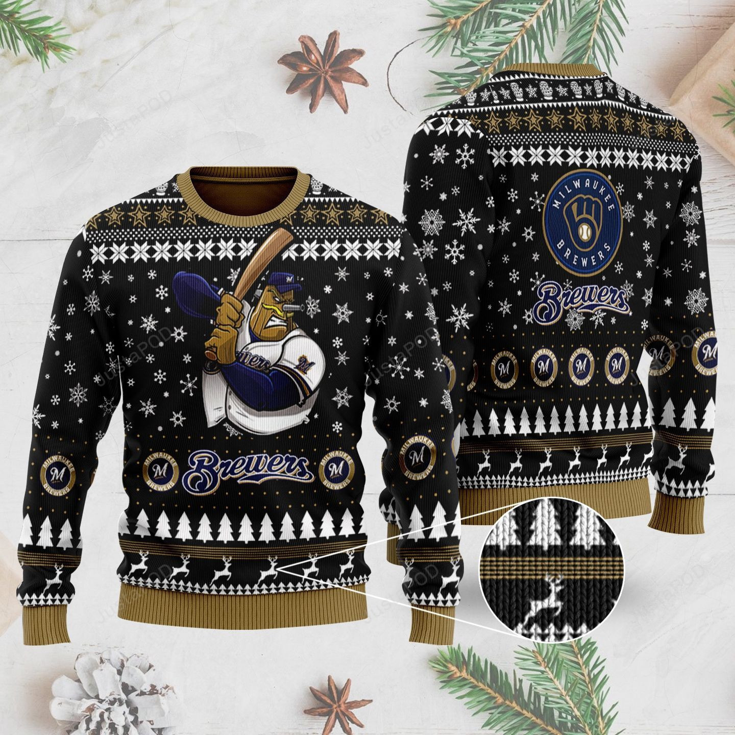Milwaukee Brewers Ugly Christmas Sweater Adult 3D Funny Matching for family