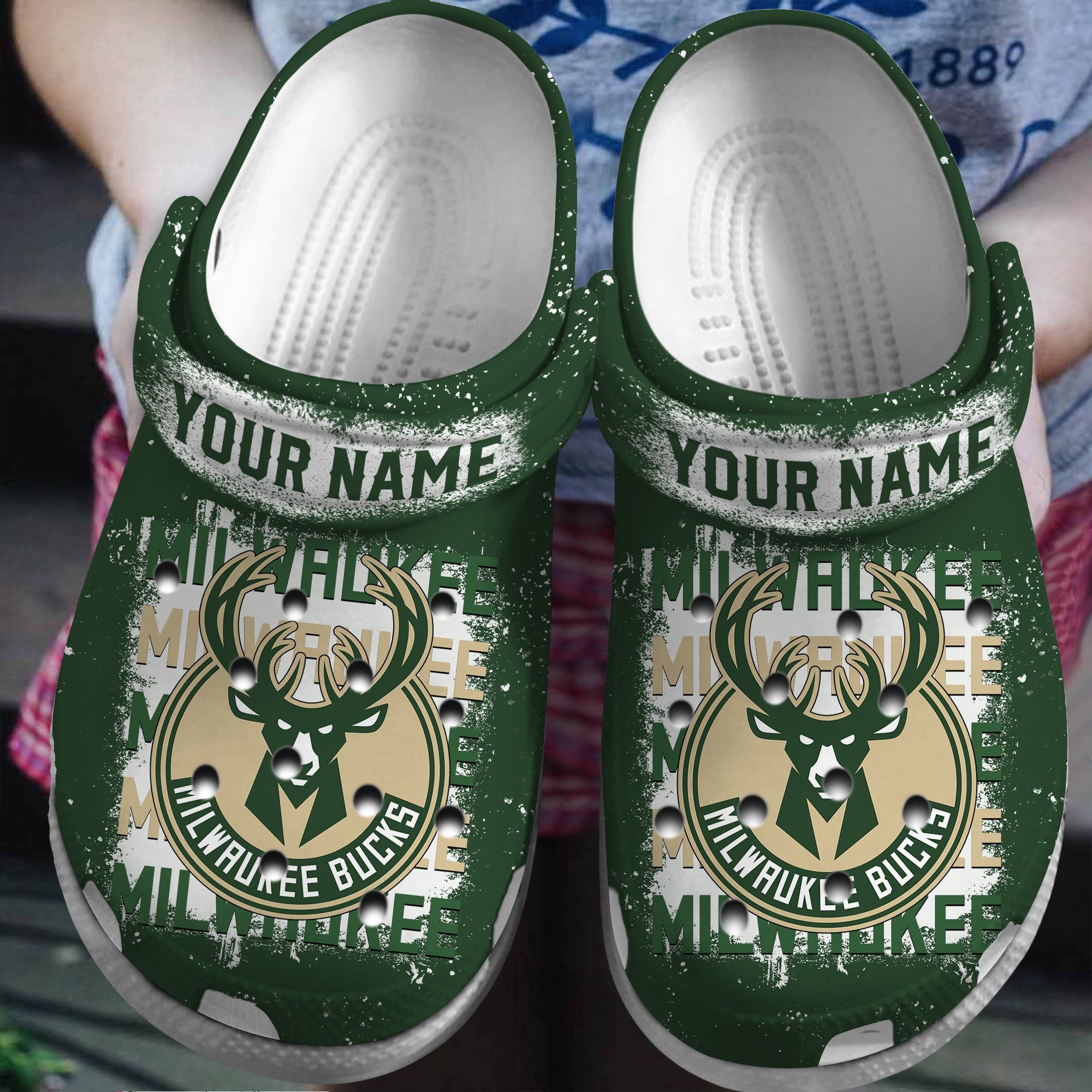 Milwaukee Bucks NBA Basketball Sport Crocs Crocband Clogs Shoes Comfortable For Men Women and Kids