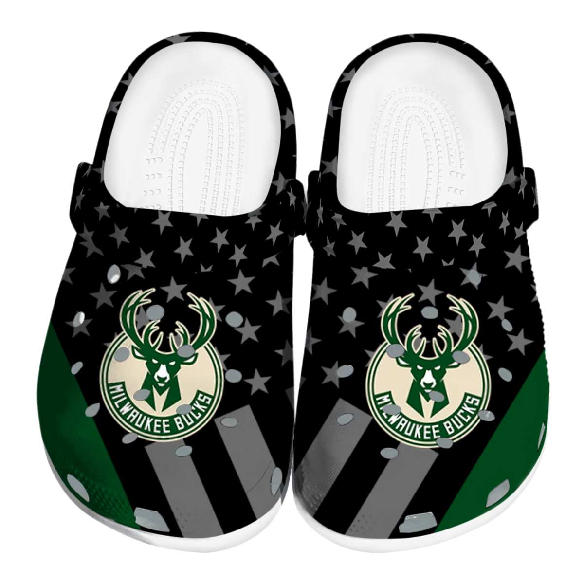 Milwaukee Bucks NBA Sport Crocs Crocband Clogs Shoes Comfortable For Men Women and Kids