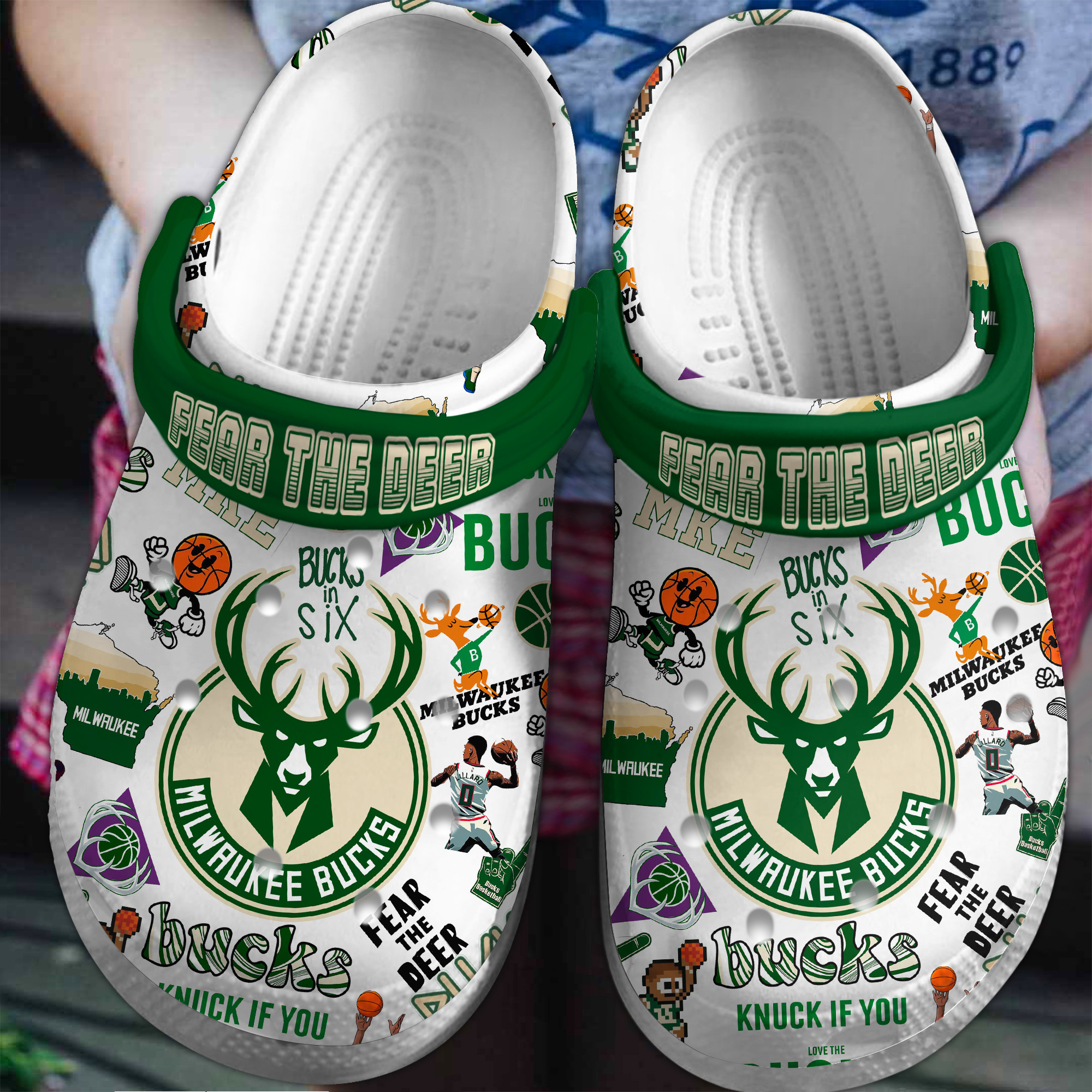 Milwaukee Bucks NBA Sport Crocs Crocband Clogs Shoes Comfortable For Men Women and Kids