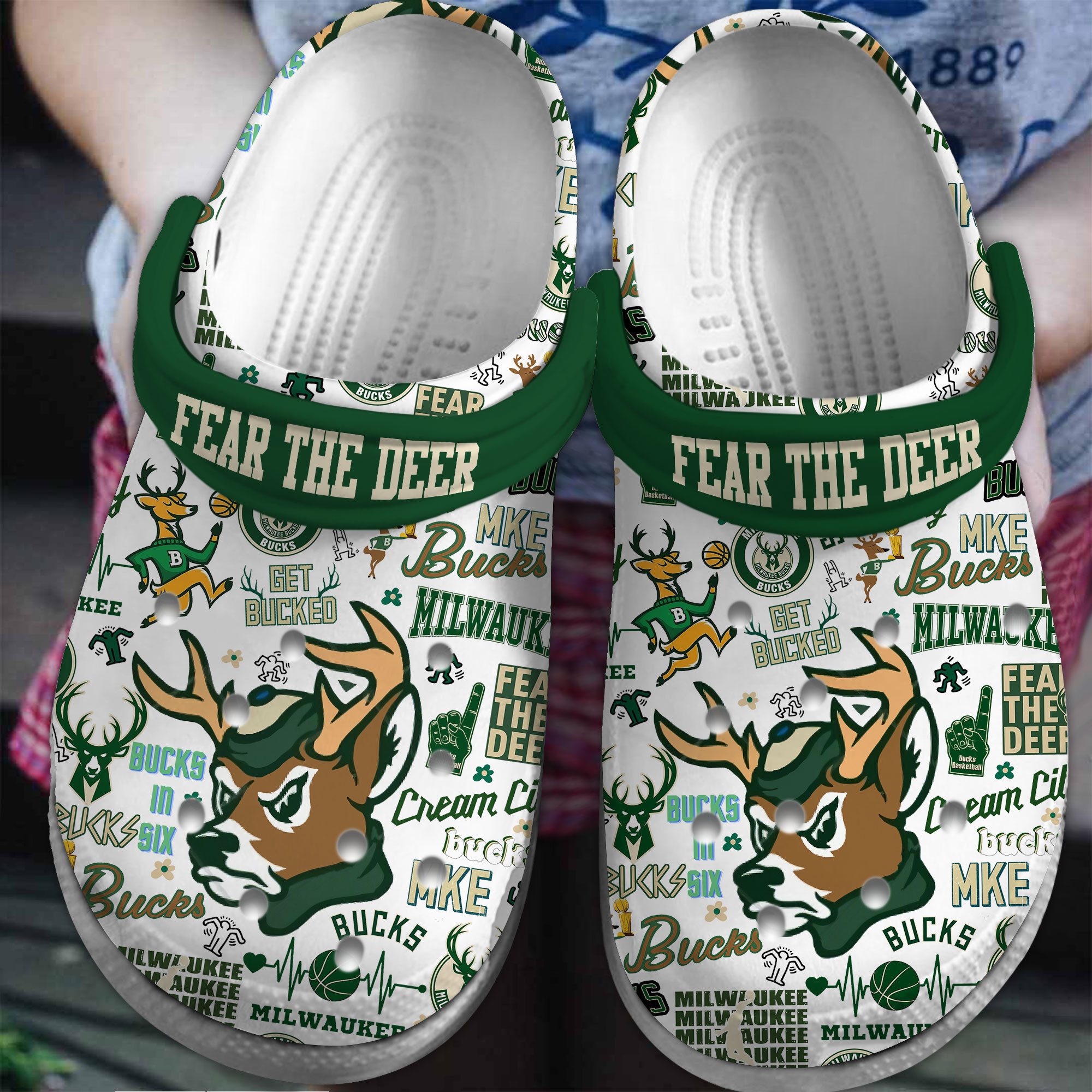 Milwaukee Bucks NBA Sport Crocs Crocband Clogs Shoes Comfortable For Men Women and Kids