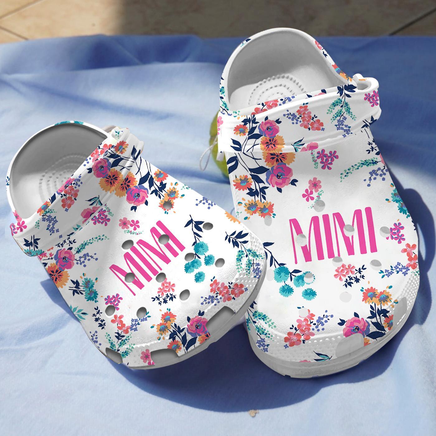 Mimi And Flower Crocs Crocband Clogs Shoes Comfortable For Men Women and Kids