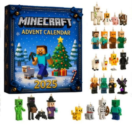Minecraft Advent Calendar 2025, Creeper Steve Enderman Merch, Christmas Gift for Gamers - Image 3