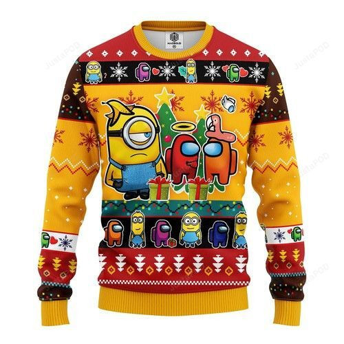 Minion Among Us Funny Ugly Christmas Sweater Adult 3D Funny Matching for family