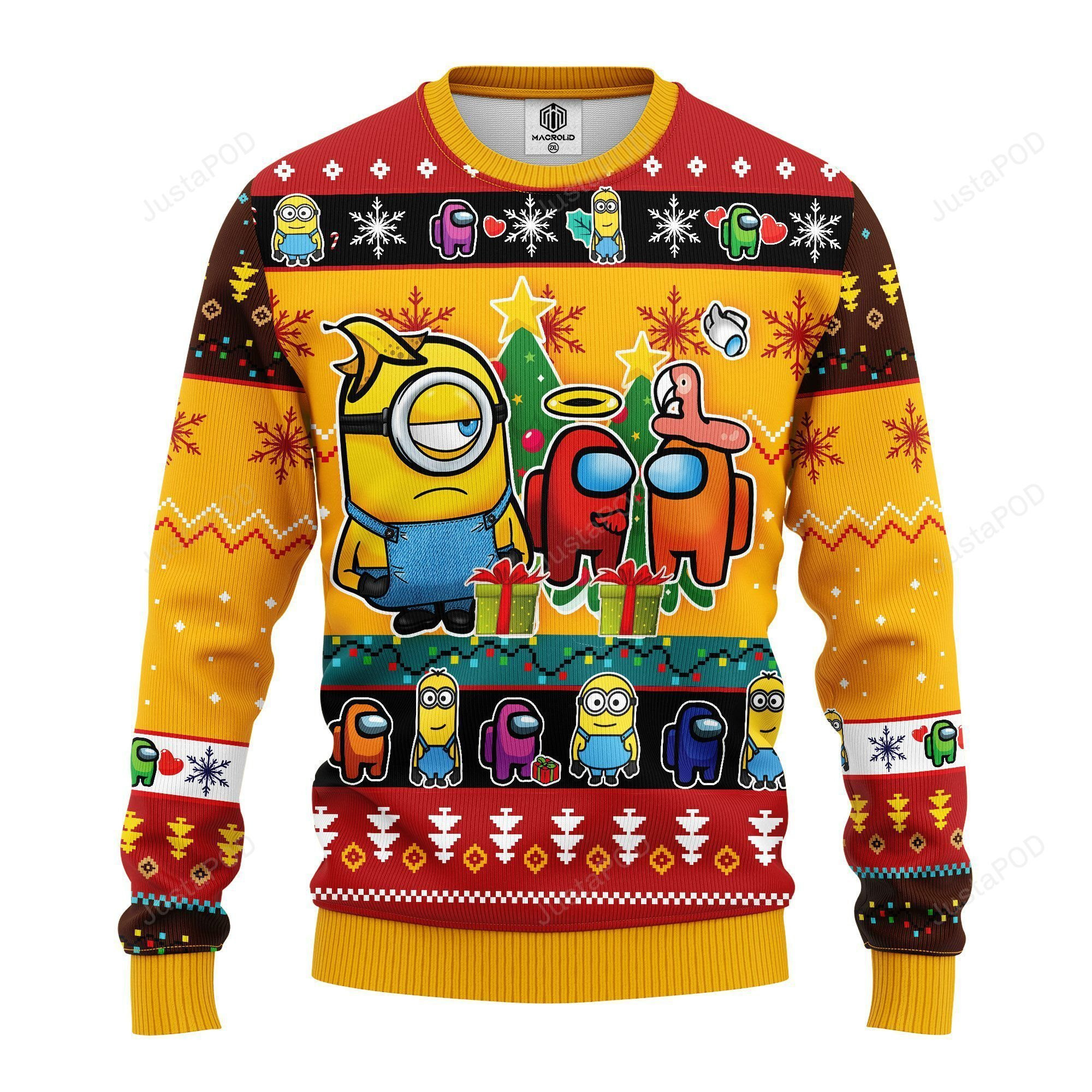 Minion Among Us Funny Ugly Christmas Sweater Adult 3D Funny Matching for family