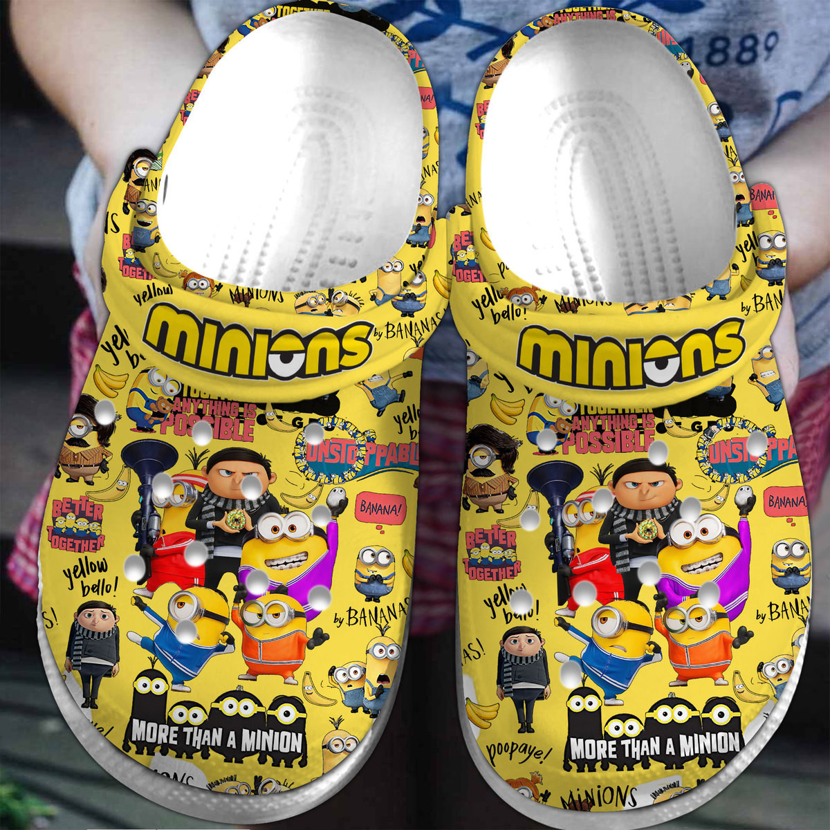 Minions Cartoon Crocs Crocband Clogs Shoes Comfortable For Men Women and Kids